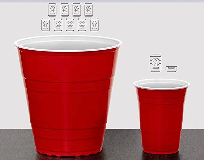 Gobig 110oz Giant Red Party Cups 24 Pack with 4 XL 3 Pong Balls - Perfect for Giant Beer Pong, Flip Cup or Novelty Use