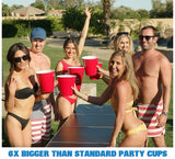 Red Party Cups Pack with 4 XL Pong Balls