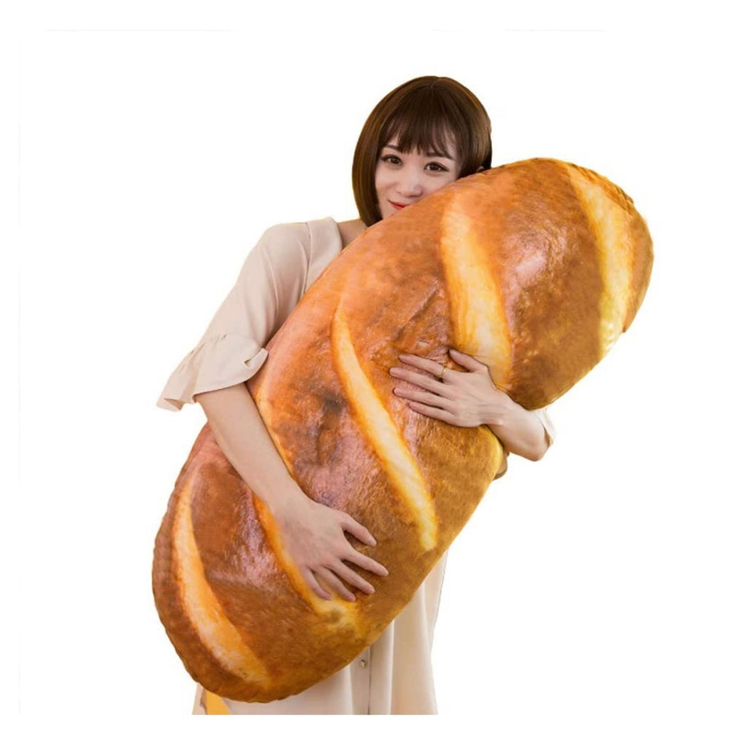 Levenkeness 3D Simulation Bread Shape Plush Pillow,Soft Butter Toast Bread Food Cushion Stuffed Toy for Home Decor 31.4